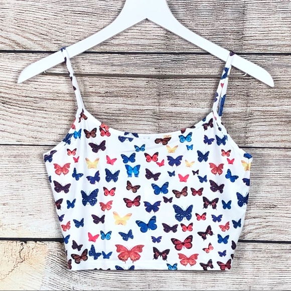 Boutique | Butterfly Cami Crop Top - Picture 3 of 8